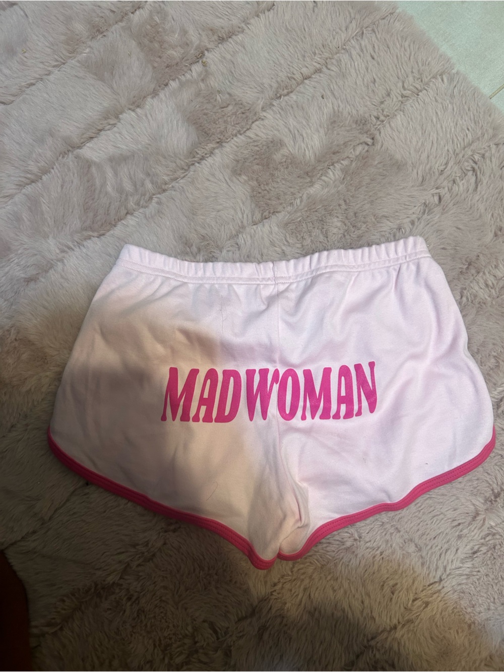Los Angeles Apparel Pink and Hot Pink "MADWOMAN" Athletic Shorts